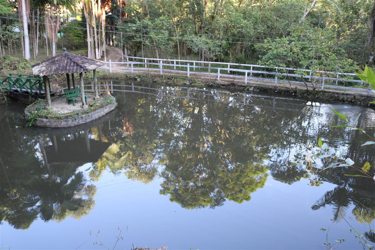 Açude com ilha e churrasqueira